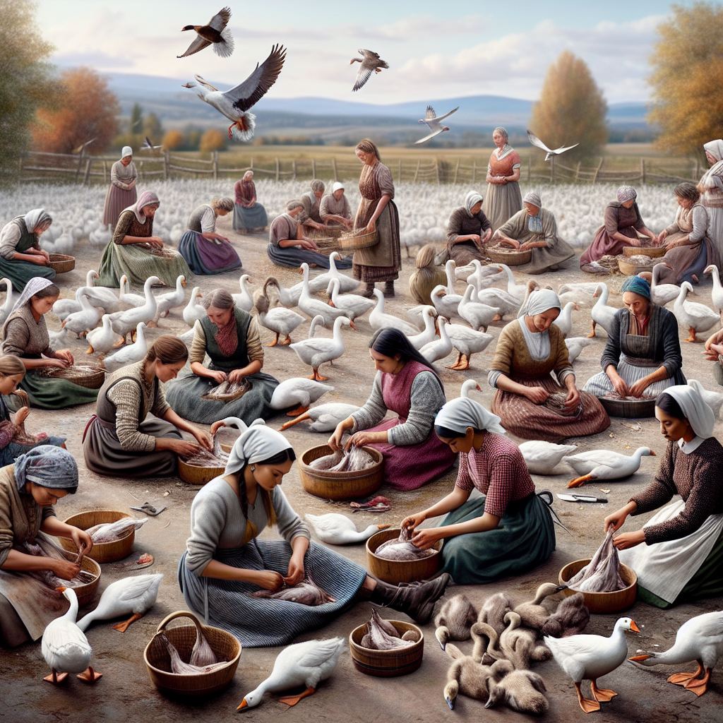 The Feathered Fiasco: Women Plucking Geese